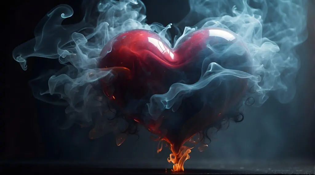 ai generated heart fire smoke 8497257